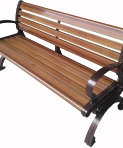 HZEPDVT Banc de Jardin en Aluminium for Trois Personnes avec Dossier et accoudoirs, résistant aux intempéries et à la Rouille, Banc de terrasse à Lattes métalliques