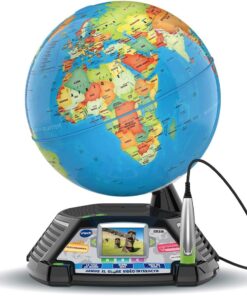 VTech - Genius XL Globe Vidéo Interactif, Globe Terrestre Enfant avec Écran Couleur, Stylet Tactile, 600 Vidéos de la BBC, Jouet Scientifique Éducatif, Cadeau Enfant Dès 7 Ans - Contenu en Français
