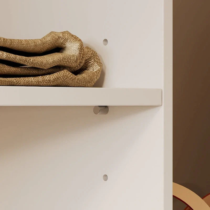 Corner Wardrobe Closet with 2 Hanging Rods, Pants Rack, and Shoe Storage Organizer Armoires – Image 6