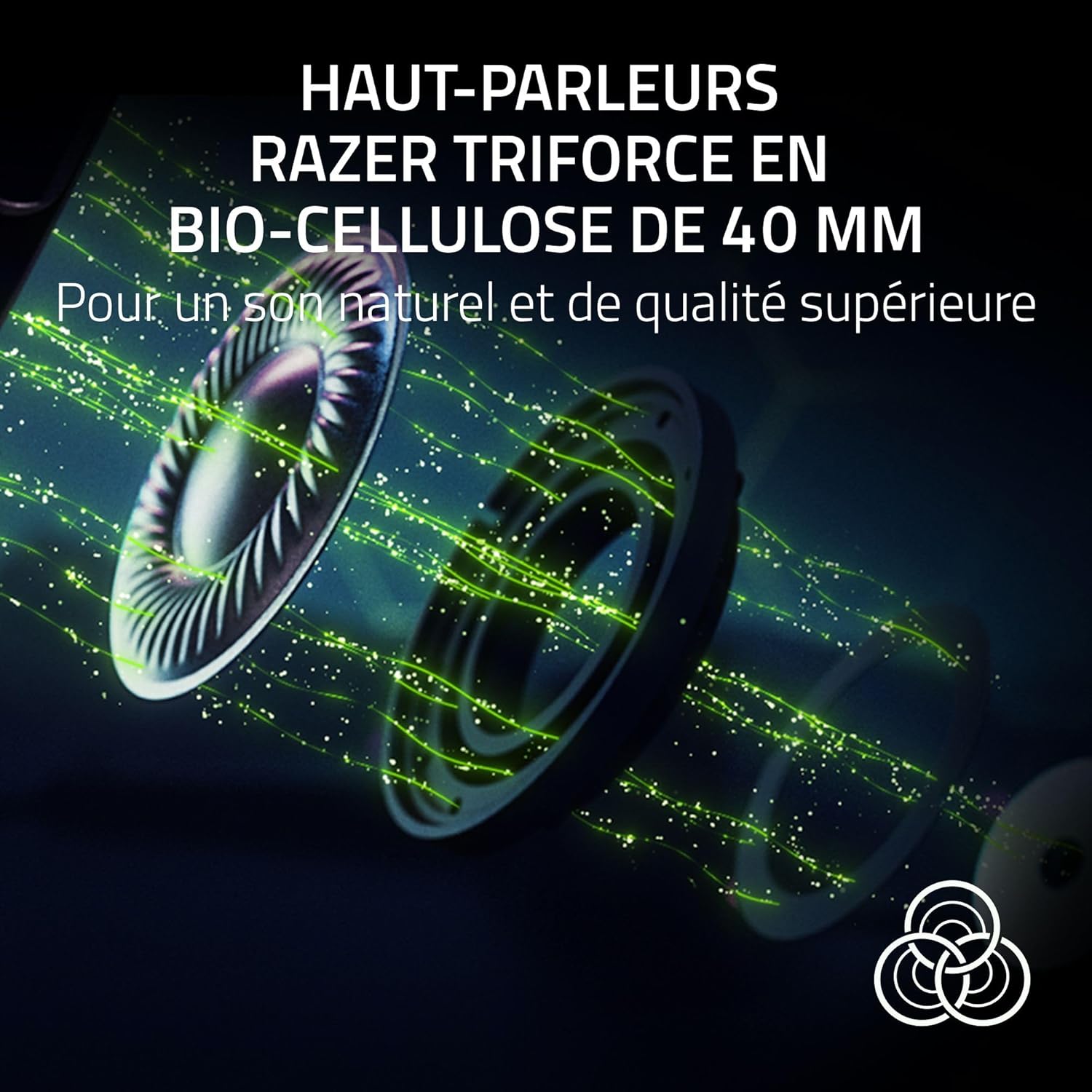 Razer Kraken V4 Pro - Casque de Jeu sans Fil avec hub de contrôle - Sensa HD haptics (hub de contrôle OLED, Triforce 40mm Drivers, HyperSpeed & Bluetooth, THX Spatial Audio, RGB) Noir – Image 10