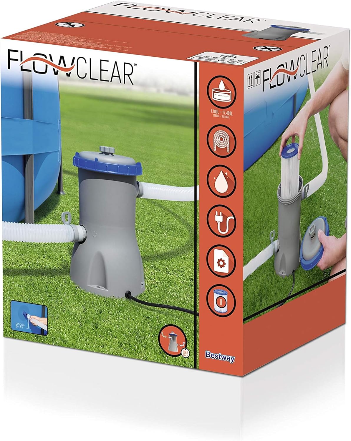 Pompe de filtration Bestway Flowclear 3.028 l/h gris – Image 3