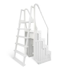 Blue Wave Easy Pool Step With Outside Ladder for Above Ground Pools - 32.5 in. W x 56 in. D x 81 in. H