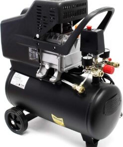 Alternative view of Wiltec Kit Compresseur d'air avec Réservoir de 24 l – 540 x 260 x 600 mm – 1100 W 1,5 CV – 206 l/min – Outil d’atelier Mobile avec Roues et Poignée – Avec 13 accessoires
