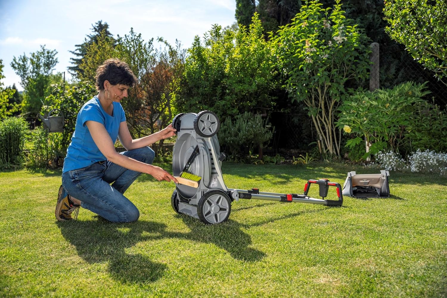IKRA Tondeuse électrique IERM 2043 T, 2000W, Hauteur de Coupe 30-75mm, Largeur de Coupe 43cm, Lame de Rechange & kit Mulching Incluse – Image 6