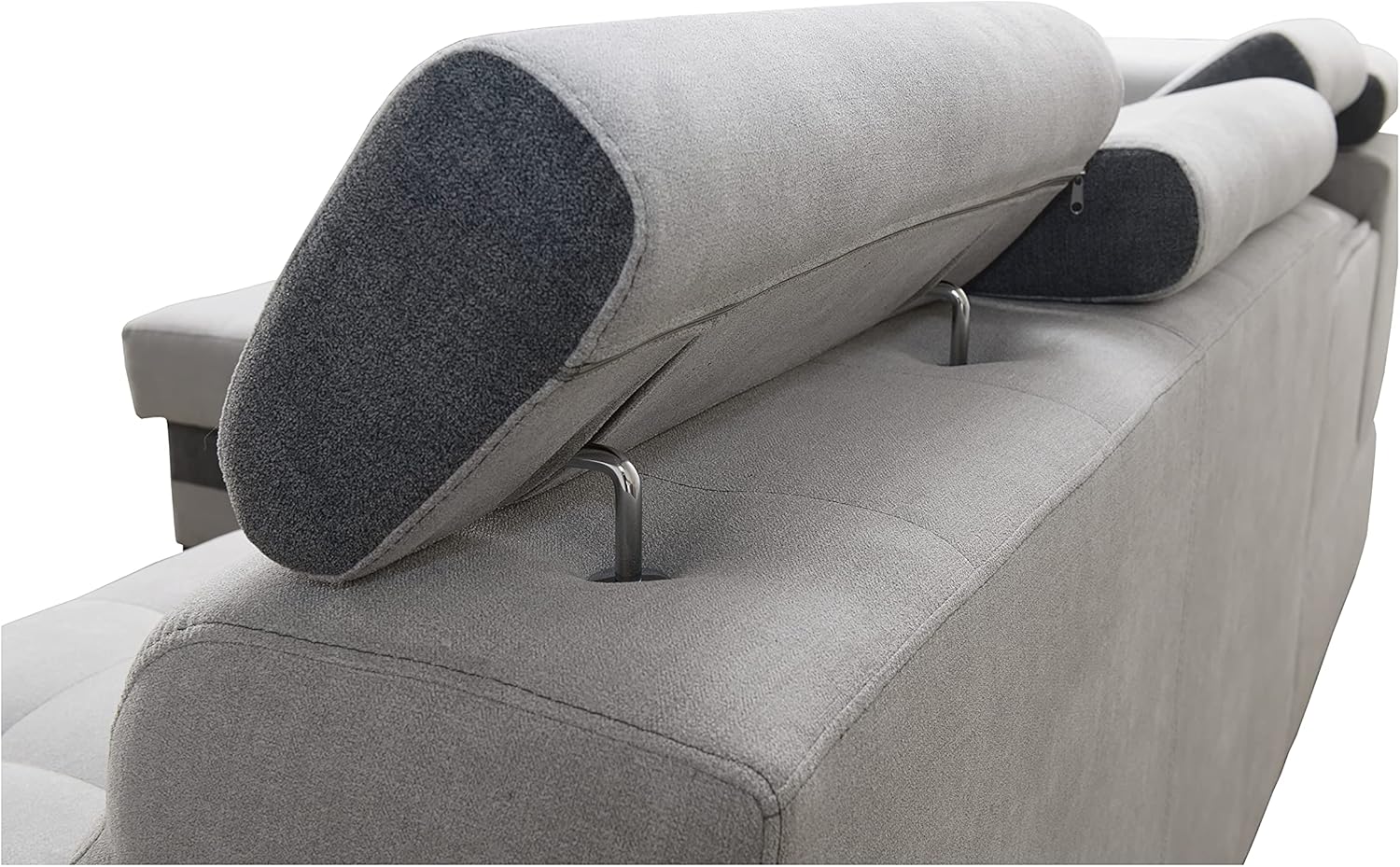 Robin Grand canapé d'angle Convertible avec Coffre de Rangement et Deux tabourets - Canapé d'angle autoportant en Forme de L - Appuie-tête réglables – Image 8