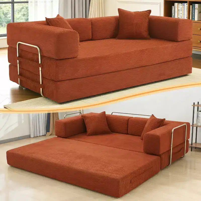 Dyonery 78Folding Sofa Bed Convertable Corduroy Couch King Size Floor Sleeper 4-in-1 DIY Combination Modular Sofa Fold Out Comfy sofa. – Image 26