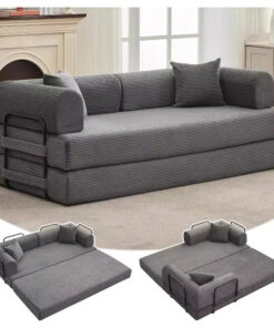 2 in 1 Convertible Sofa Bed, comfortable Folding Corduroy Sofa Bed with Deep Seat and Wide Armrests, Boneless Sofa, for Living Room, Apartments
