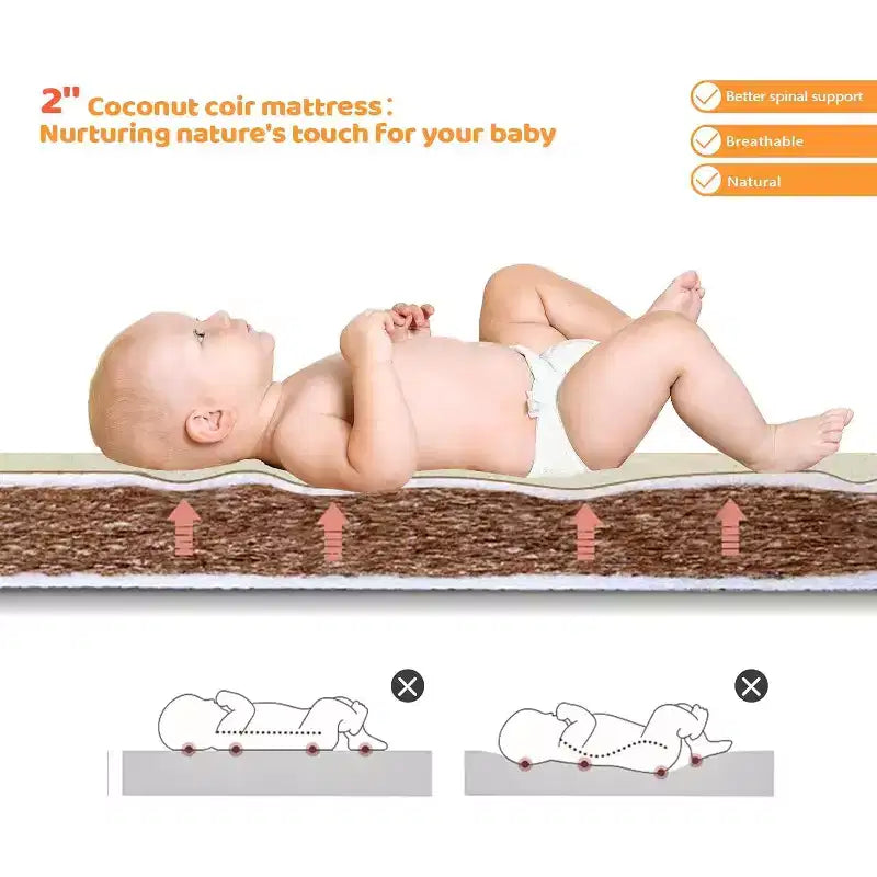 JOYMOR 8 in 1 Convertible Crib, Include 2 Mattress, Converts to Bassinet, Mid Crib, Full Size Crib, Daybed,Toddler Bed and Playard – Image 4