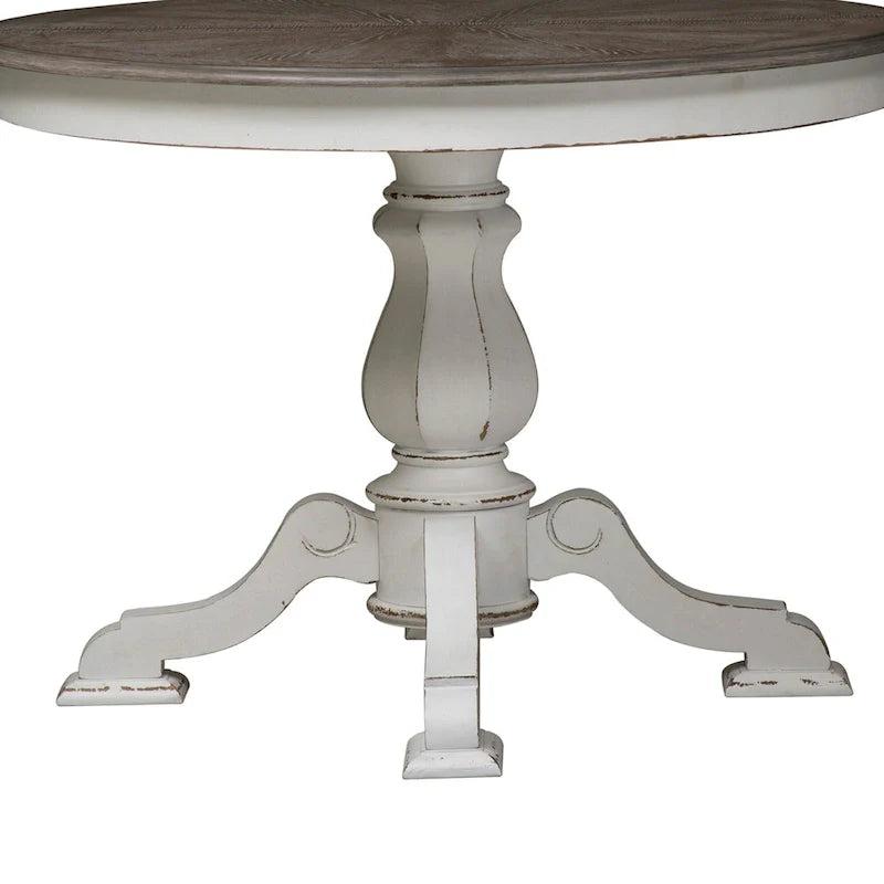 Magnolia Manor Round Pedestal Dining Table with Expandable Leaves - 2 Finishes – Image 13