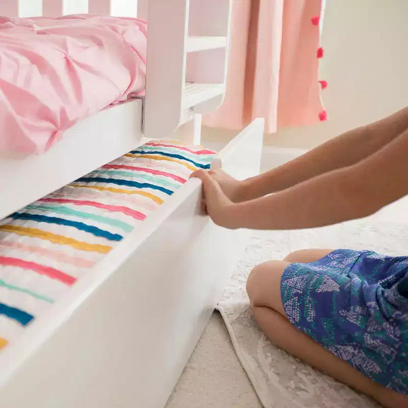 Max & Lily Solid Wood Bunk Bed, Twin over Full with Storage Trundle and Ladder for Kids – Image 33