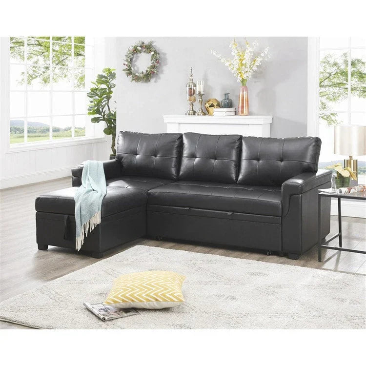 Convertible Reversible Sectional Sofa with Pull-Out Sleeper Bed, Hidden Storage Chaise, and Durable Legs – Image 5