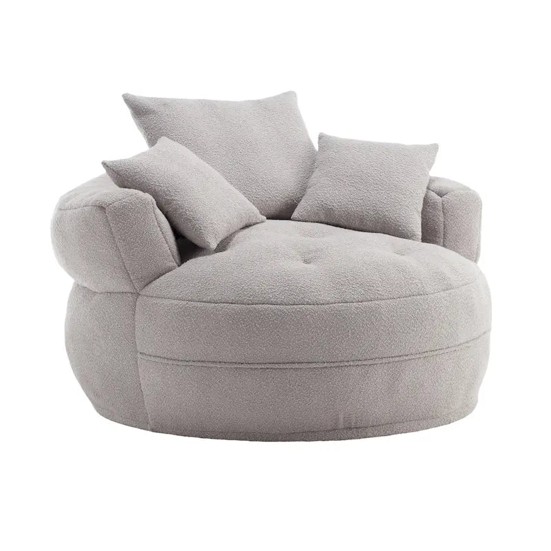 Round Lazy Sofa Chair – White/Blue/Grey/Yellow/Orange/Rose Red/Navy/Green, Single & Couple Seat – Image 6