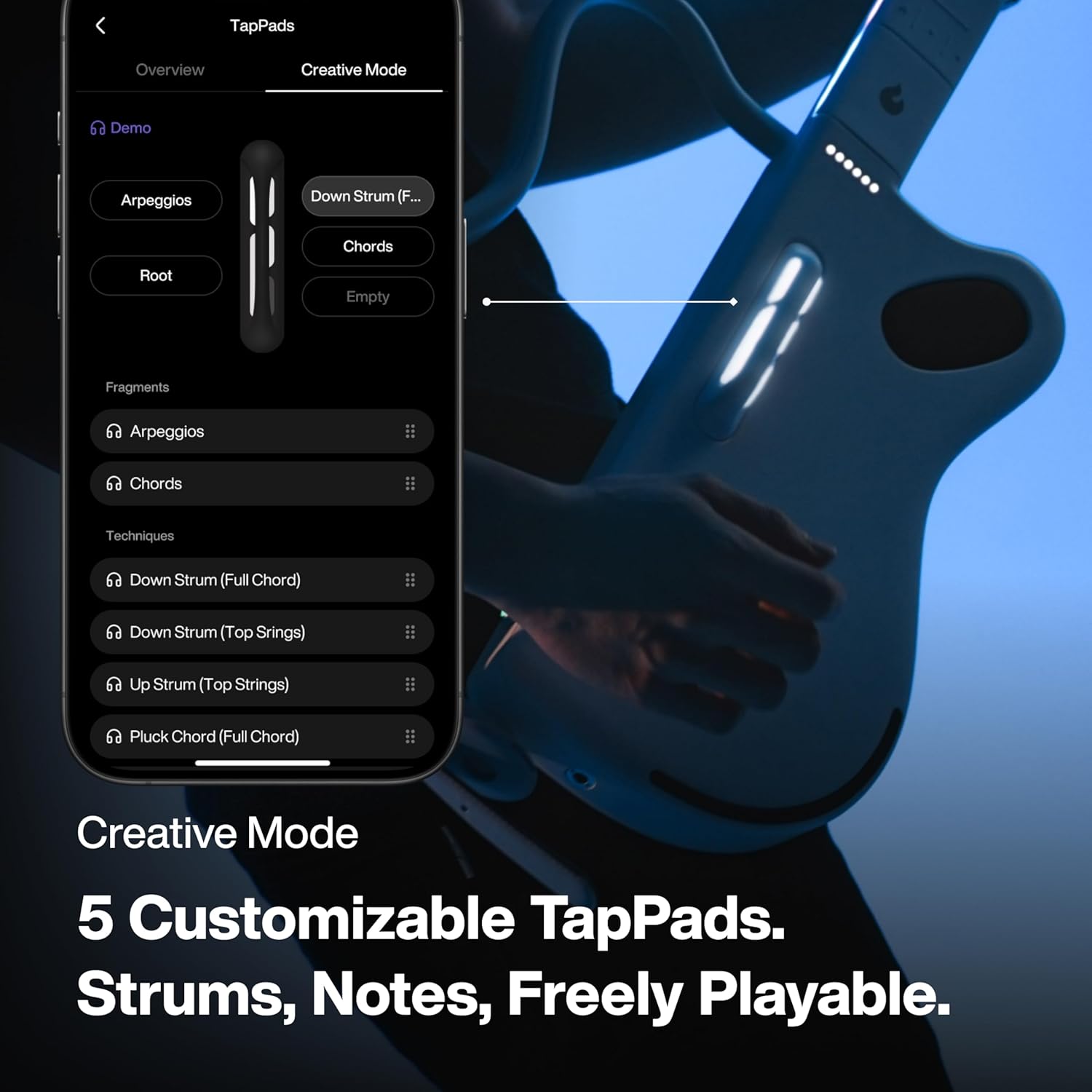LAVA GENIE Guitare Sampler, Sans Cordes, Des centaines de Préréglages d'instruments, Haut-parleur intégré, Pliable, Amovible, Blanc, 30,5 Pouces – Image 9