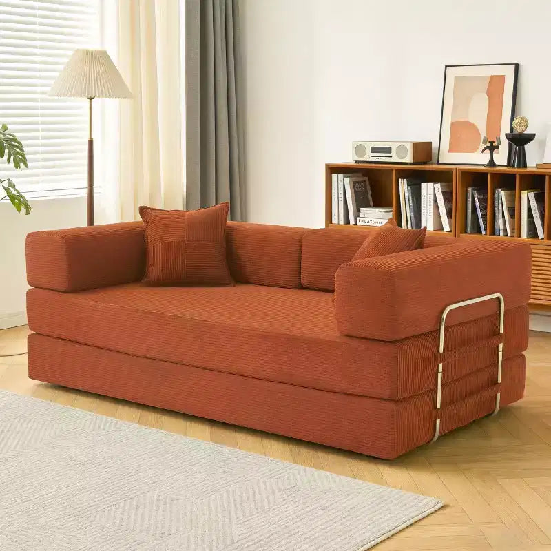 Dyonery 78Folding Sofa Bed Convertable Corduroy Couch King Size Floor Sleeper 4-in-1 DIY Combination Modular Sofa Fold Out Comfy sofa. – Image 28