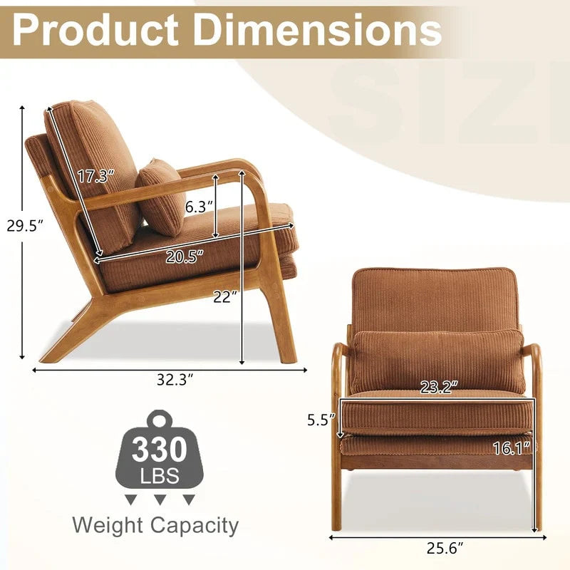 Mid Century Modern Upholstered Accent Chair – Image 20
