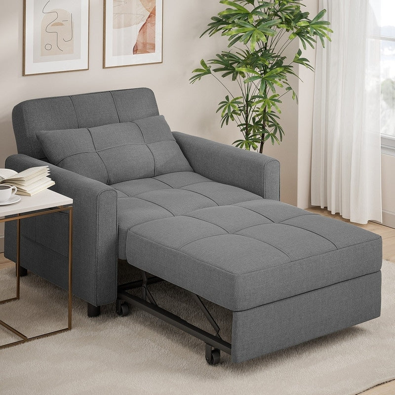 3-in-1 Adjustable Sleeper Sofa Bed, Pull Out Chair Sofa, Convertible Folding Bed for Living Room – Image 82