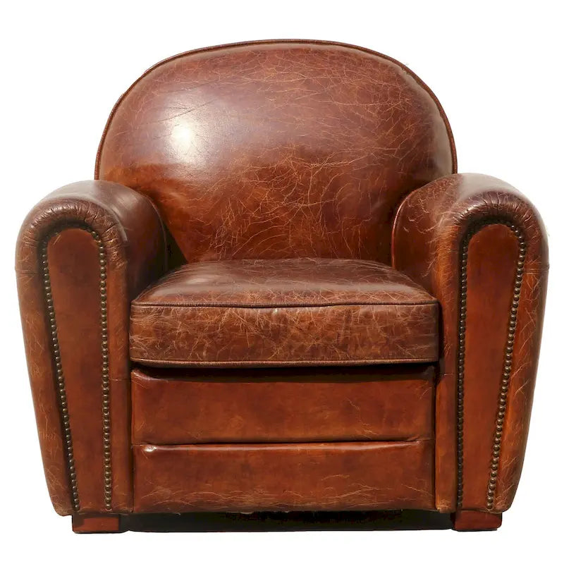Pasargad Home Genuine Leather Paris Club Chair, Brown – Image 10