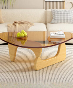 Alternative view of Triangular Wood Glass Top Coffee Table