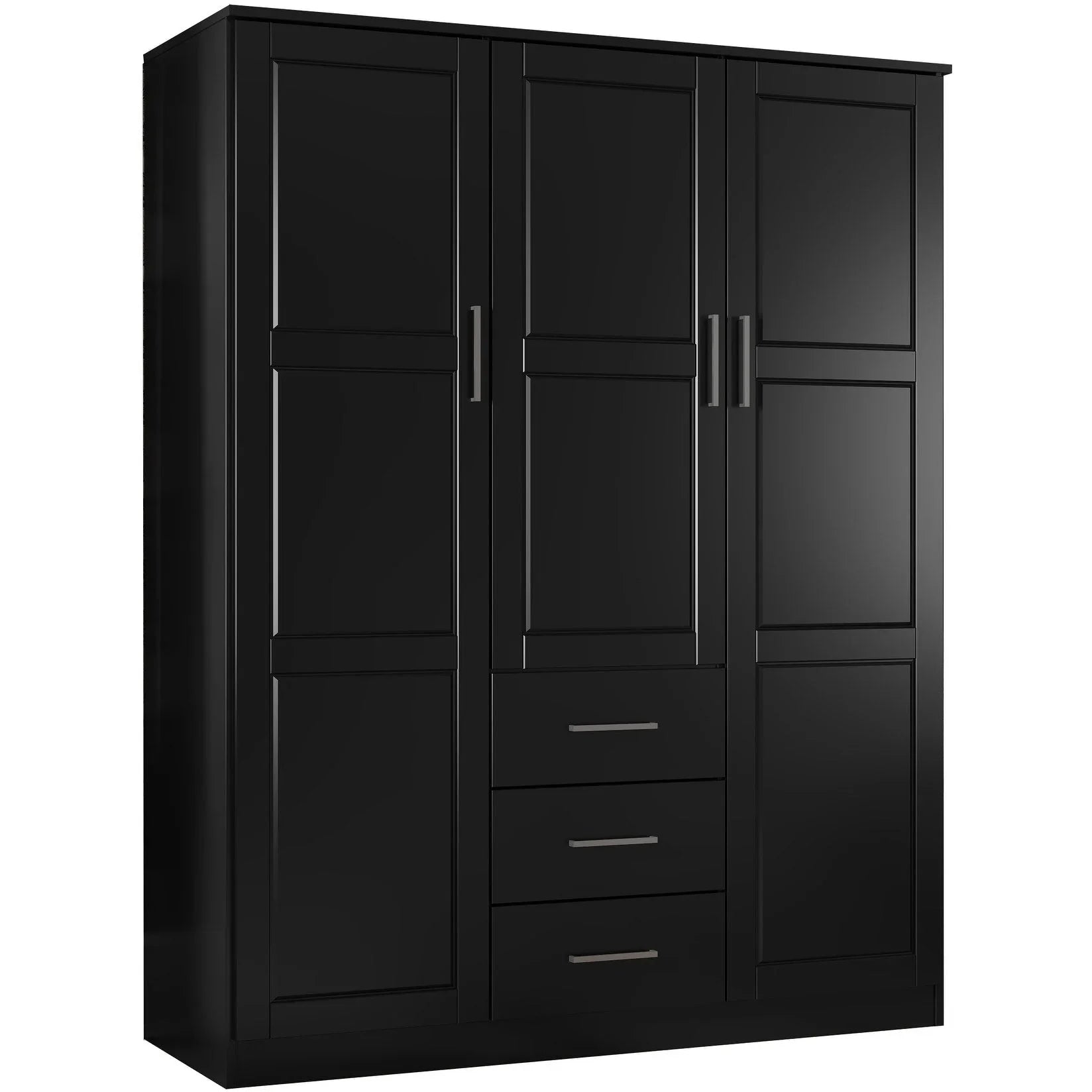 Palace Imports 100% Solid Wood Cosmo 3-Door Wardrobe Armoire with Solid Wood or Mirrored Doors – Image 14