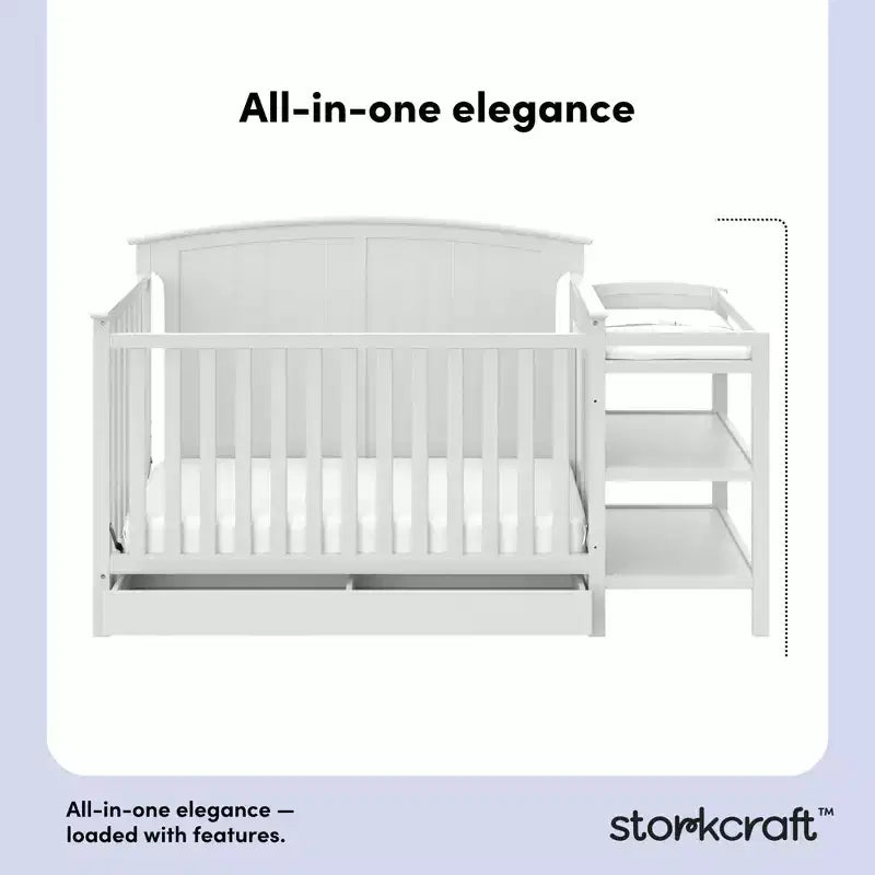 Storkcraft Steveston 5-in-1 Convertible Crib and Changer with Drawer – Image 9