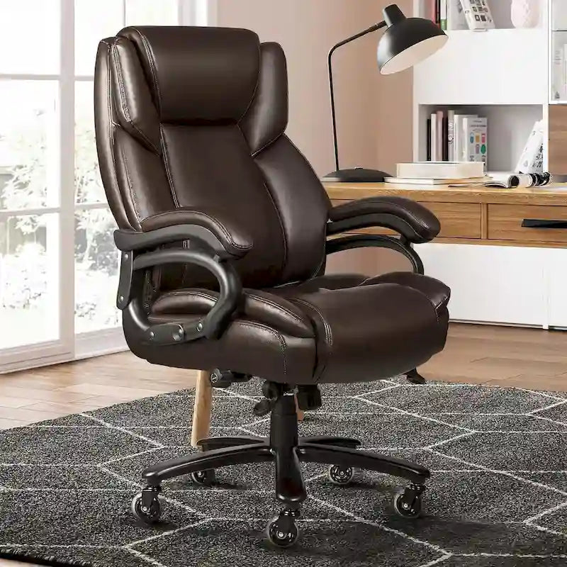 Bossin Big and Tall Executive Office Chair,500LBS Adjustable Lumbar Support Ergonomic Chair with High Back PU Leather Computer – Image 29