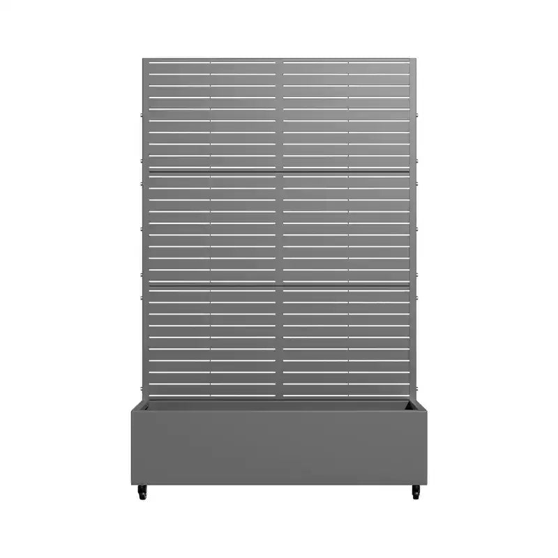 MAYEERTY Planter Box with Trellis Iron Gray Louvered Classic Style 72x35x16in 3-Piece Set – Image 2