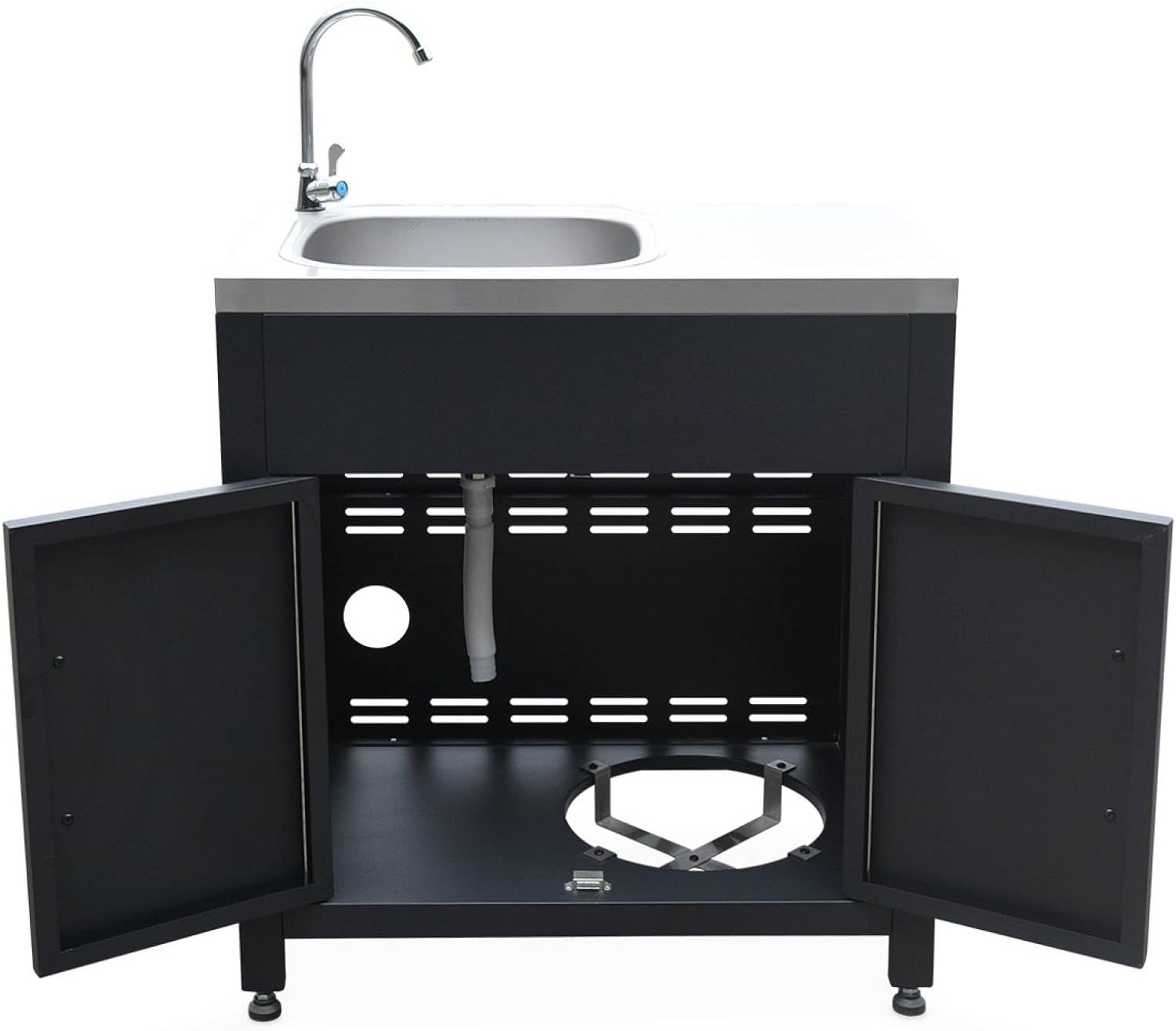 sweeek - Meuble de Cuisine extérieure en Acier avec évier L80cm – Image 6