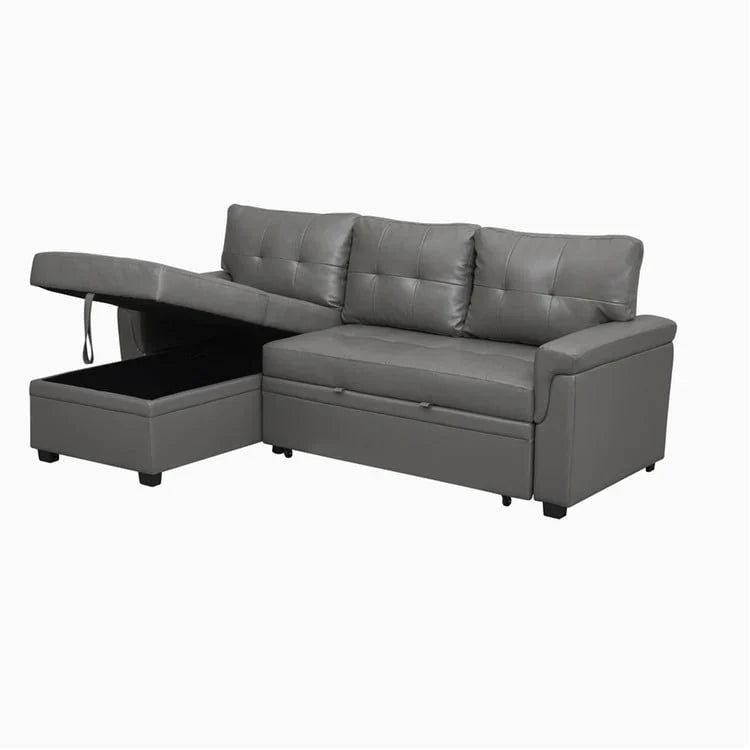 Convertible Reversible Sectional Sofa with Pull-Out Sleeper Bed, Hidden Storage Chaise, and Durable Legs – Image 83