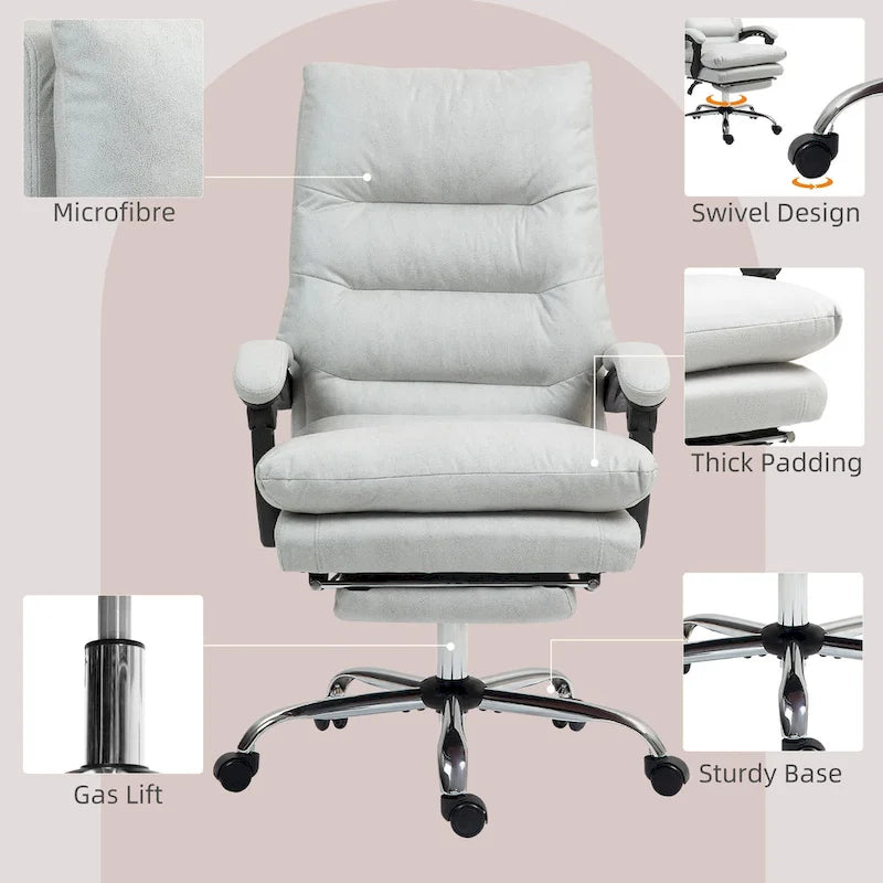 Vinsetto Microfibre Vibration Heated Reclining Massage Office Chair – Image 68