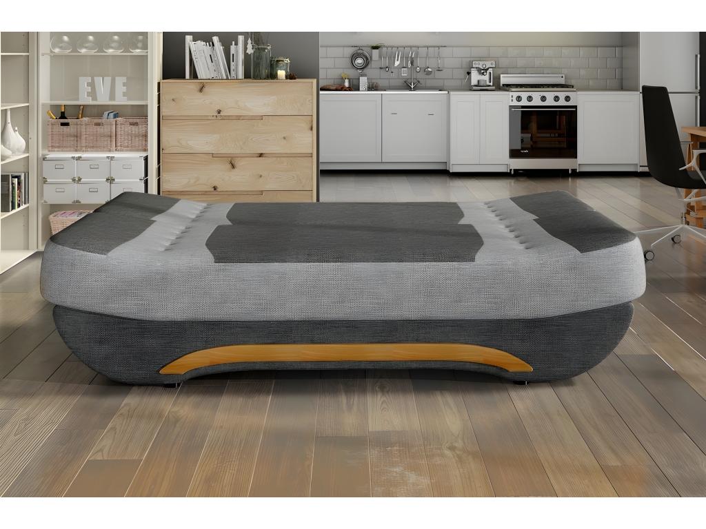 Canapé 3 places convertible et espace de rangement - bicolore anthracite / rouge - en tissu de qualité EWIN – Image 3