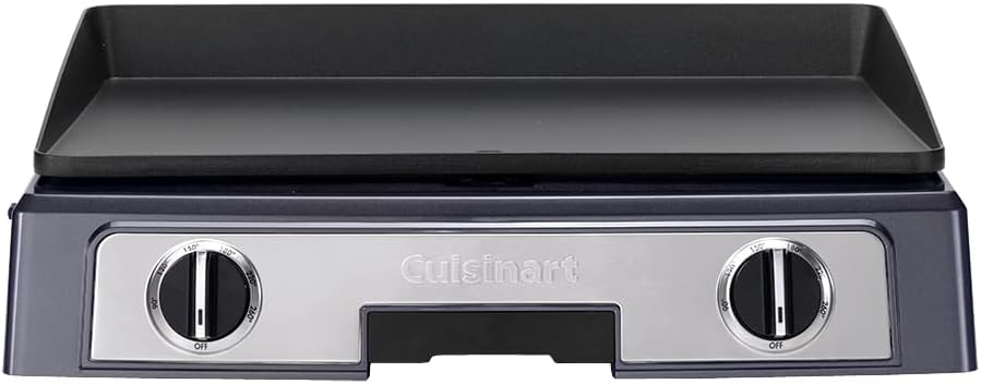 Cuisinart Plancha Entertaining Gril - Grande Plancha Electrique, Plaque de Cuisson Teppanyaki pour la maison - Plaque amovible non adhérente, Deux zones de température allant jusqu'à 260C