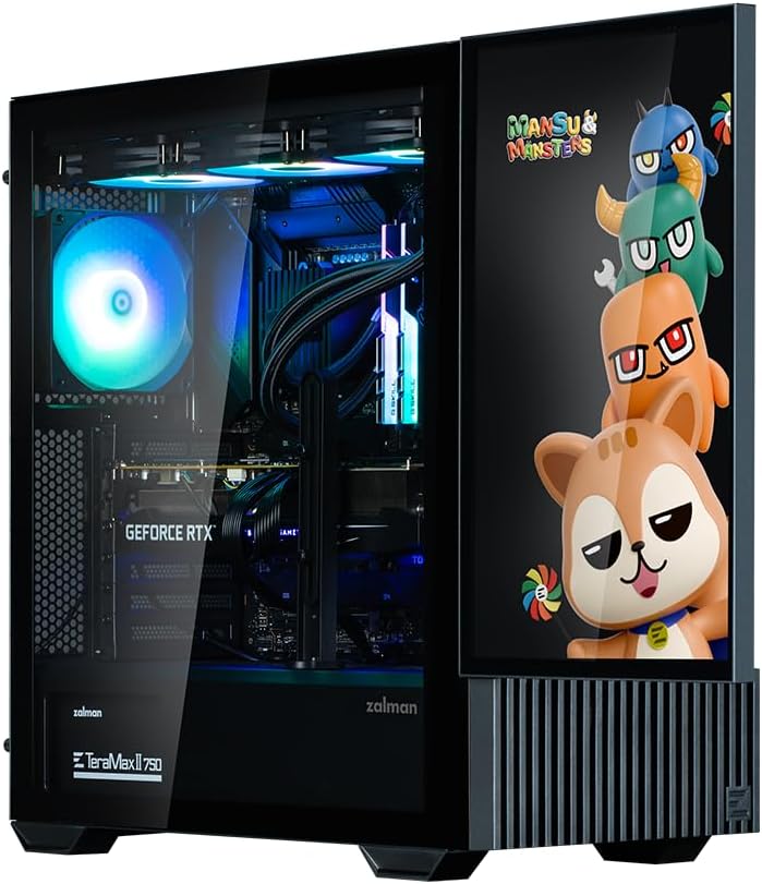 Boitier PC Moyen Tour avec écran 15,6'' Zalman Z10 DS (Noir) – Image 2