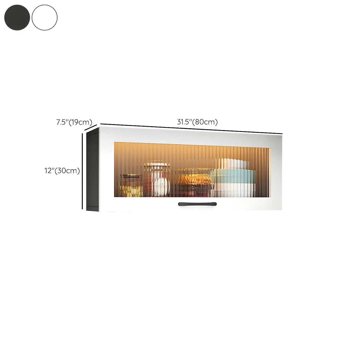 Kitchen White Wood Wall-Mounted Storage China Cabinets – Image 31