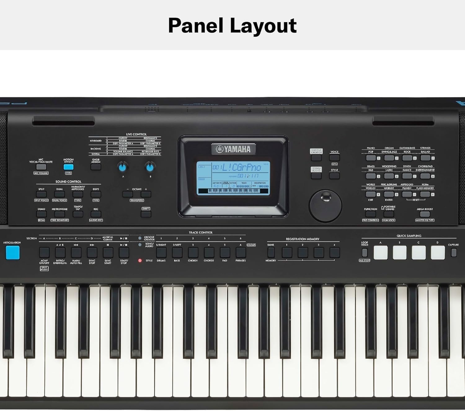 Yamaha PSR-E473 Clavier arrangeur portable dynamique et versatile avec 61 touches - Noir – Image 4