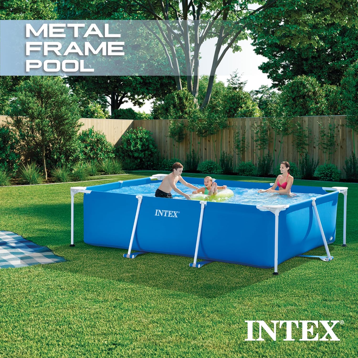 Intex - 28272NP - Piscine Metal Frame Junior rectangulaire Tubulaire (l) 3,00 x (l) 2,00 x (h) 0,75m – Image 4