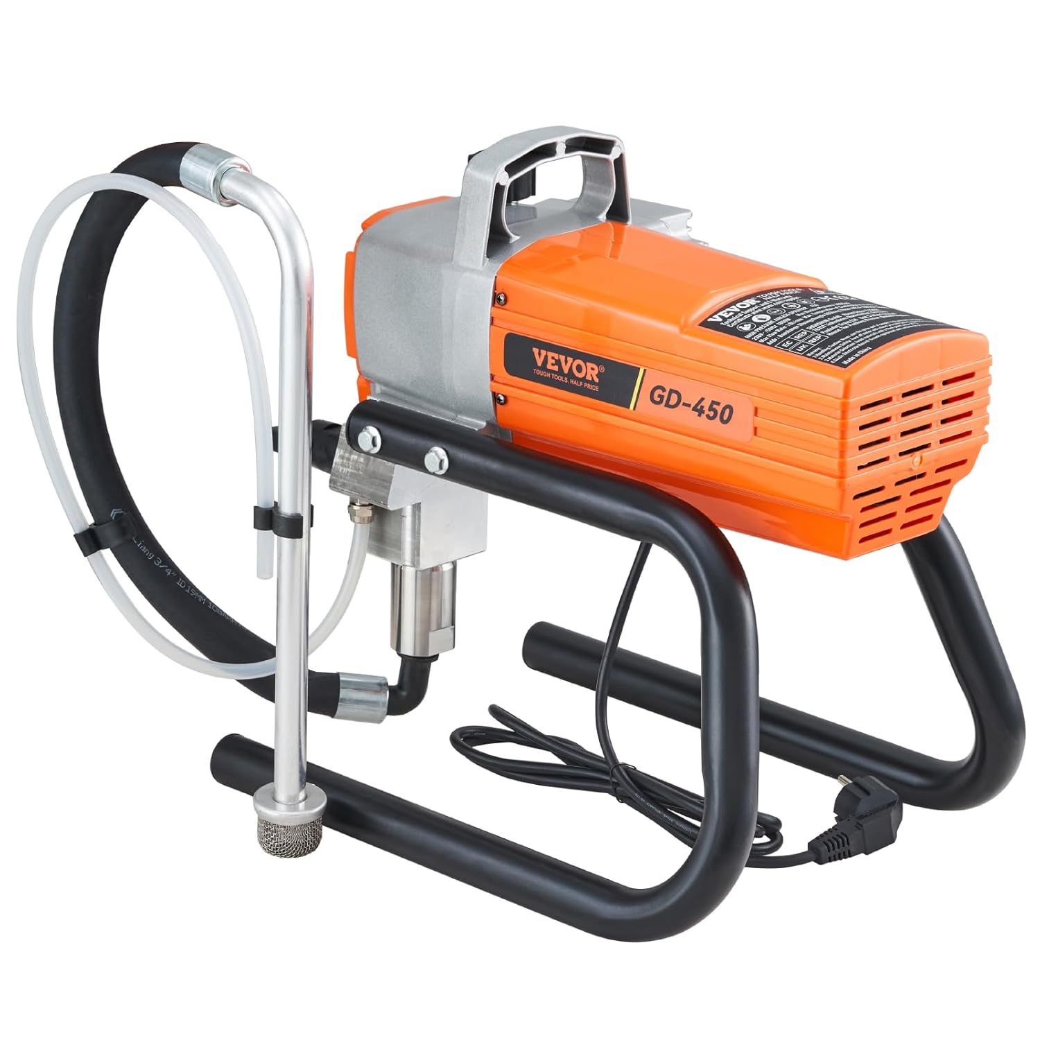 VEVOR Pulvérisateur sans Air avec Tuyau Haute Pression, Pistolet de Peinture Murale 1500 W, 3000 PSI, 1,8 L/Min, pour Peinture Intérieure et Extérieure Fournitures Clôtures Construction Maison – Image 9