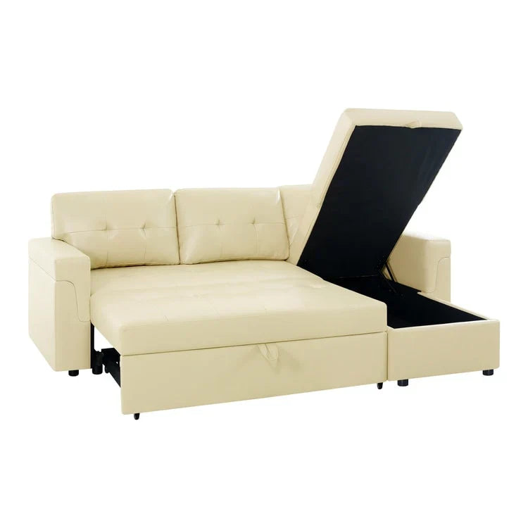 Convertible Reversible Sectional Sofa with Pull-Out Sleeper Bed, Hidden Storage Chaise, and Durable Legs – Image 139