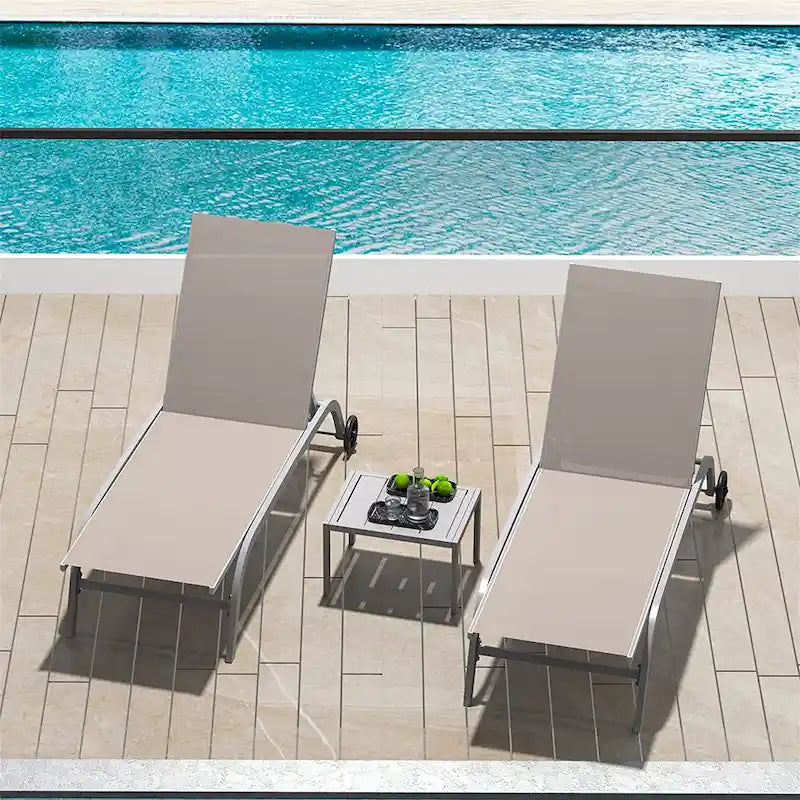 Two Outdoor Lounge Chairs with 1 Table – Image 9