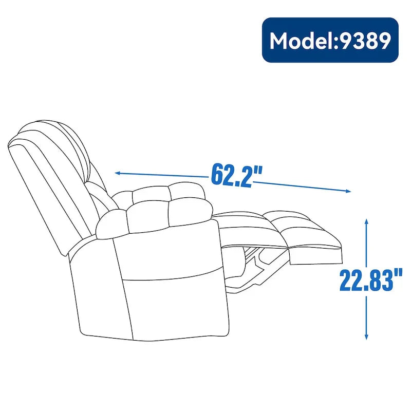 Lazy Boy Swivel Rocker Fabric Recliner Chair, Overstuffed Large Manual Recliner Glider with Pillow Top Arms and Cushion Back – Image 11