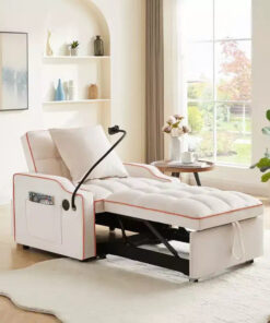 3 in 1 Convertible Sofa Chair, Sleeper Sofa Chair Bed with Adjustable Backrest, Phone Holder, USB & Type-C - ModernLuxe