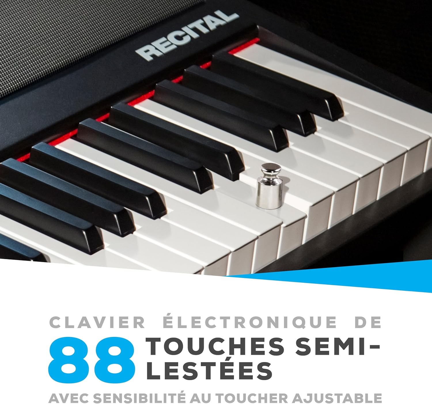Alesis Recital Piano Numérique 88 Touches Semi-Lestées avec Enceintes Intégrées et Cours Gratuits – Image 7