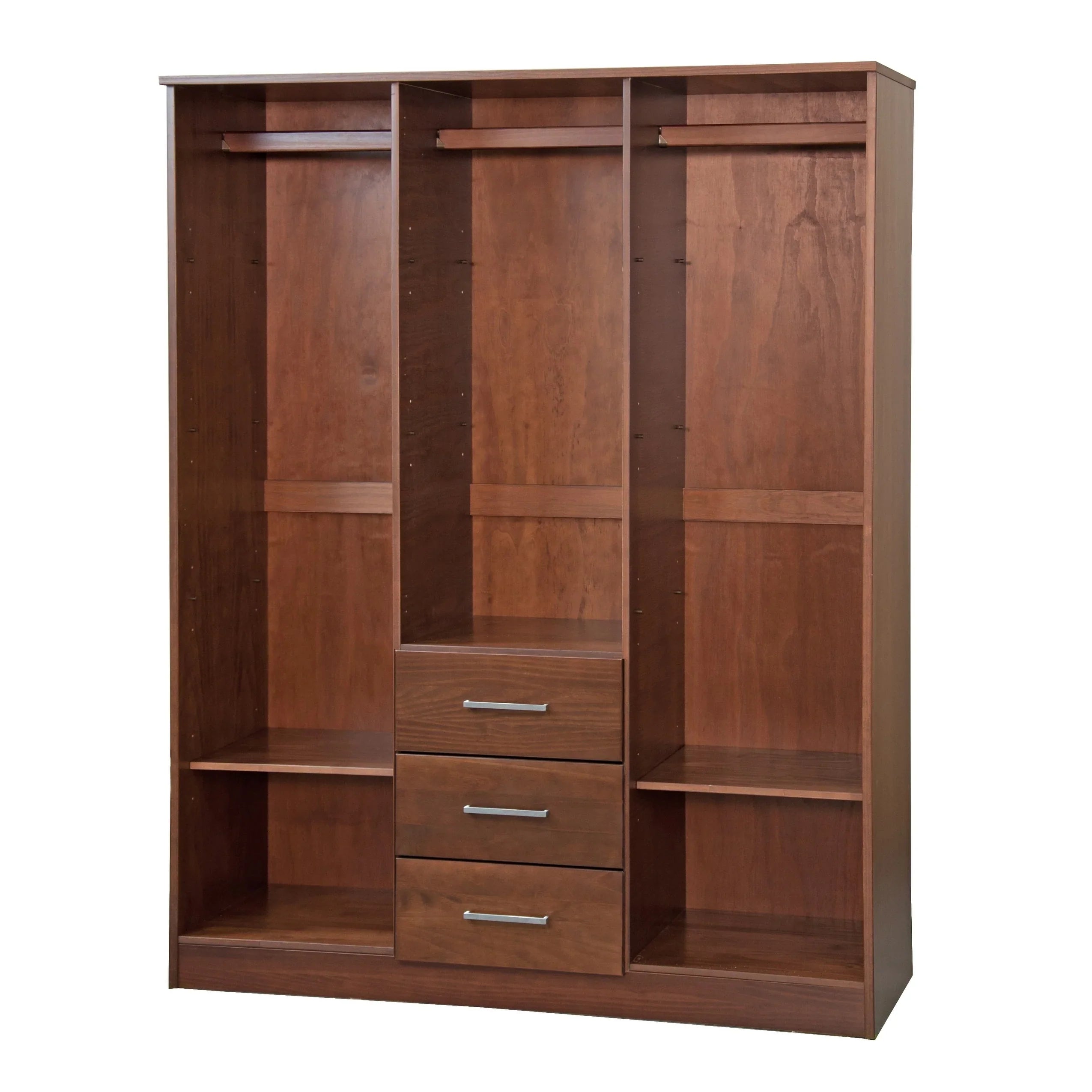 Palace Imports 100% Solid Wood Cosmo 3-Door Wardrobe Armoire with Solid Wood or Mirrored Doors – Image 22