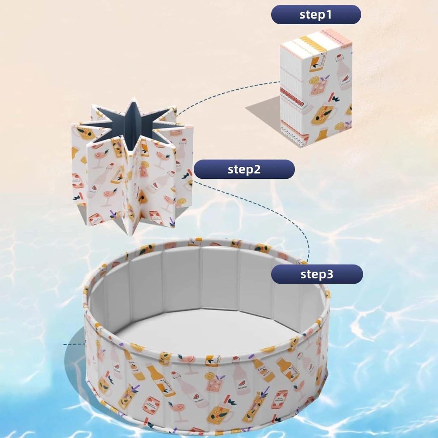 Piscine De Bain Pliable Portable - Bassin De Jeu en Eau Intérieure, Baignoire Non Inflatable | Équipement De Baignade D'activité D'été, Piscine De Trempage pour avec Base pour Pelouse Garage F – Image 5
