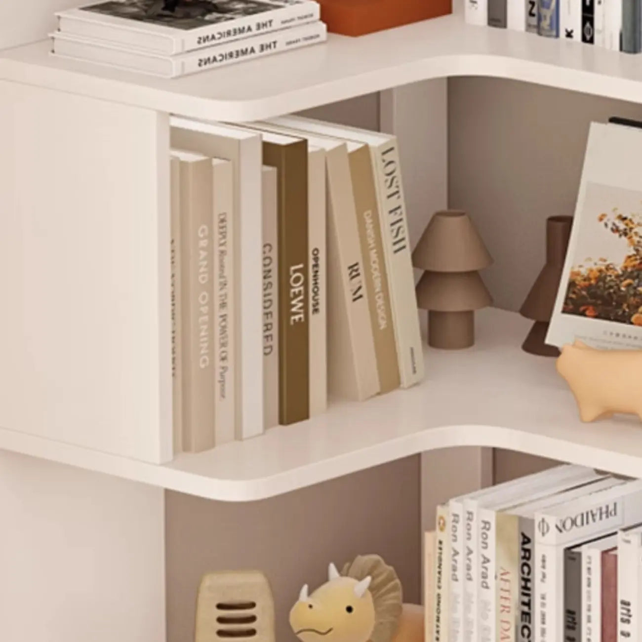Manufactured Wood Corner Bookshelf with 6 Shelves – Image 60