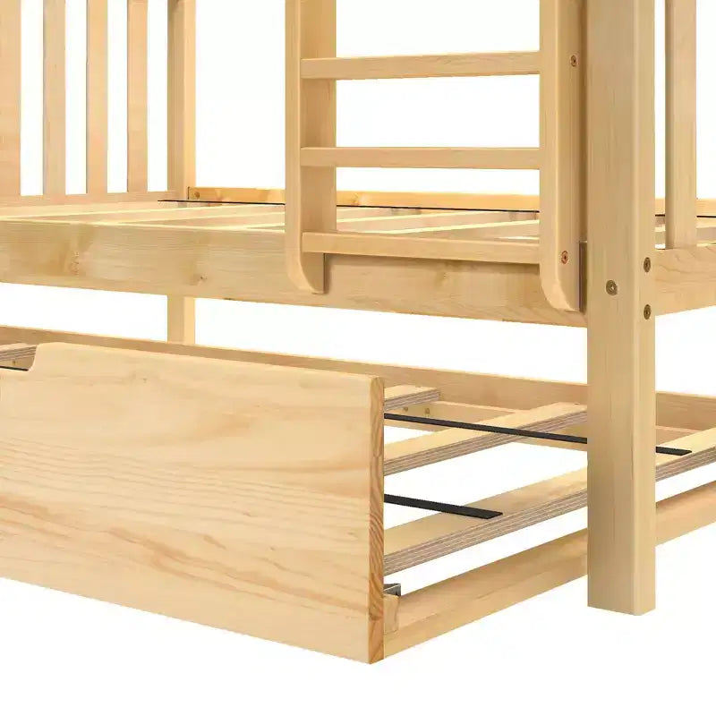 Max & Lily Full over Full Bunk Bed with Trundle Bed – Image 8