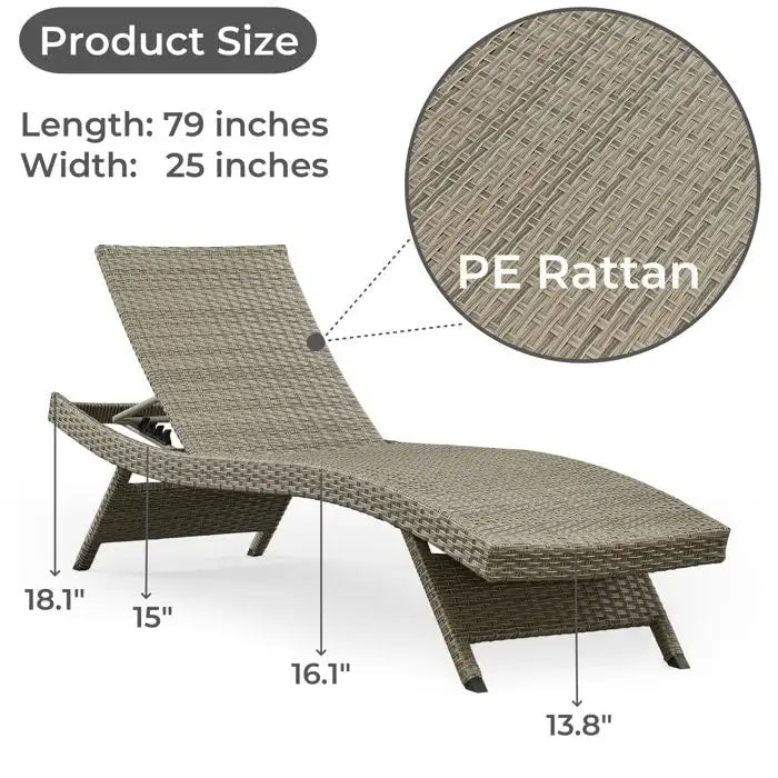All Weather Wicker Chaise Lounge - Set of 2 – Image 6