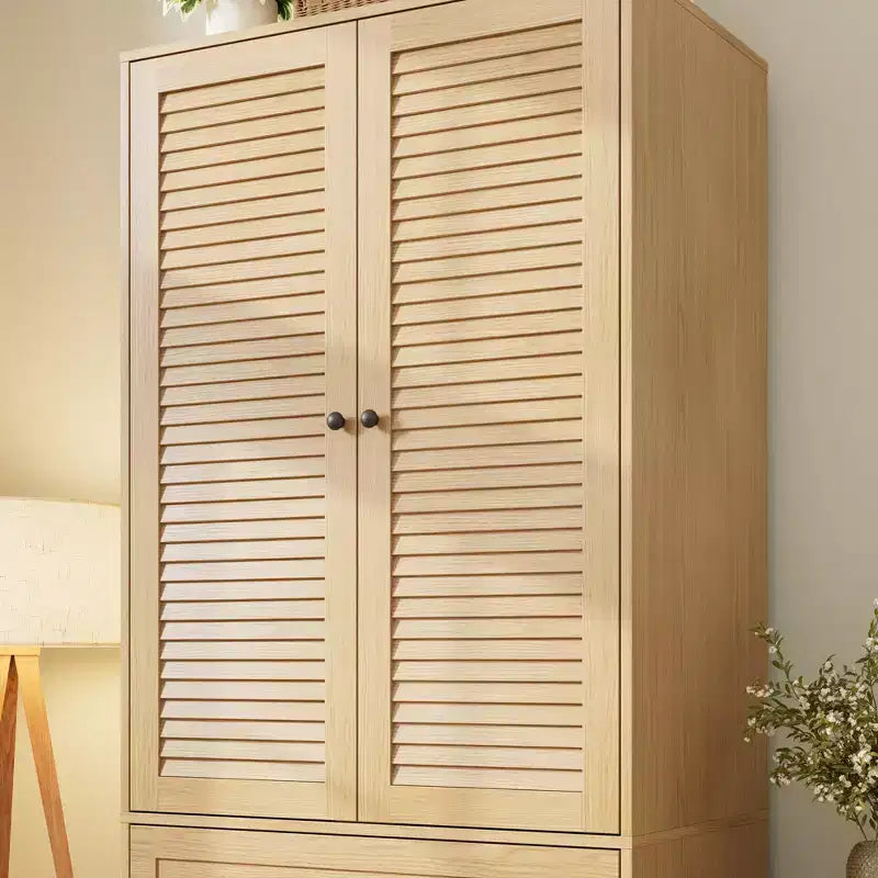 COZONY Armoire Wardrobe with 3 Drawers & 2 Doors, Modern Wooden Closet Cabinet for Bedroom, Heavy Duty White Standing Armoire – Image 22