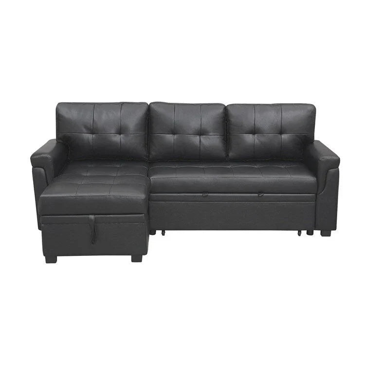 Convertible Reversible Sectional Sofa with Pull-Out Sleeper Bed, Hidden Storage Chaise, and Durable Legs – Image 95