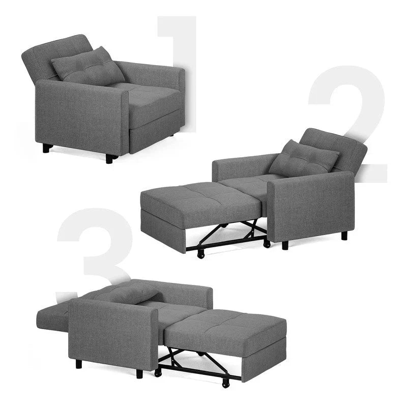 3-in-1 Adjustable Sleeper Sofa Bed, Pull Out Chair Sofa, Convertible Folding Bed for Living Room – Image 31