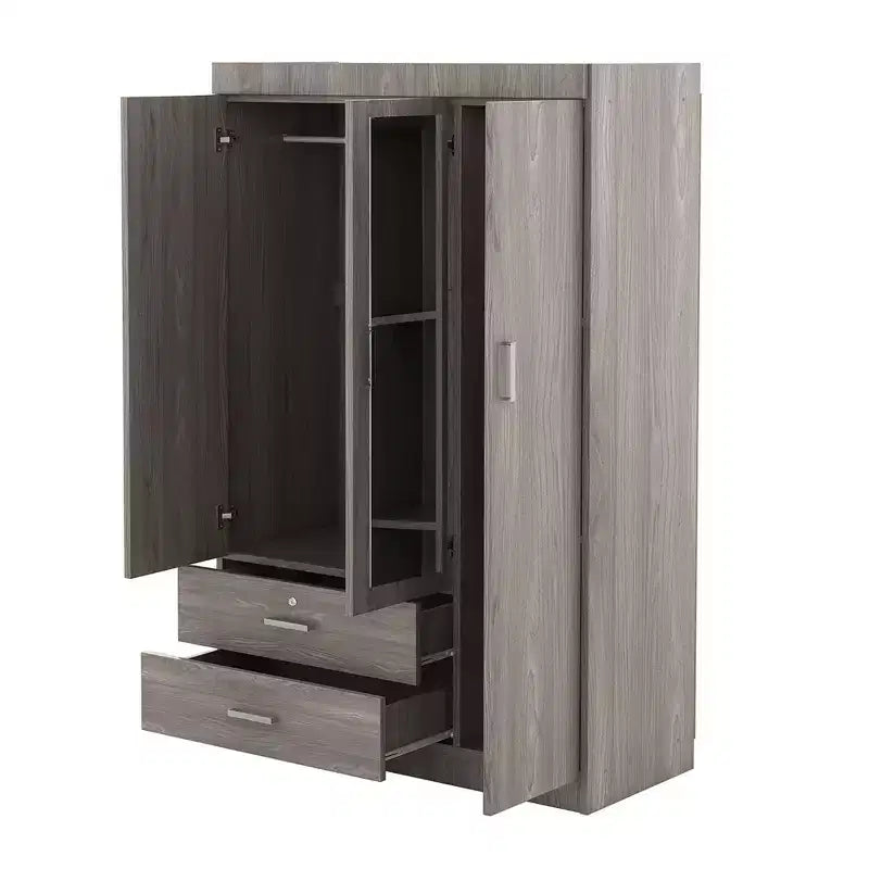 3-Door Wardrobe with Shelves and 2 Drawers, Clothing Armoire 4A - ModernLuxe – Image 8